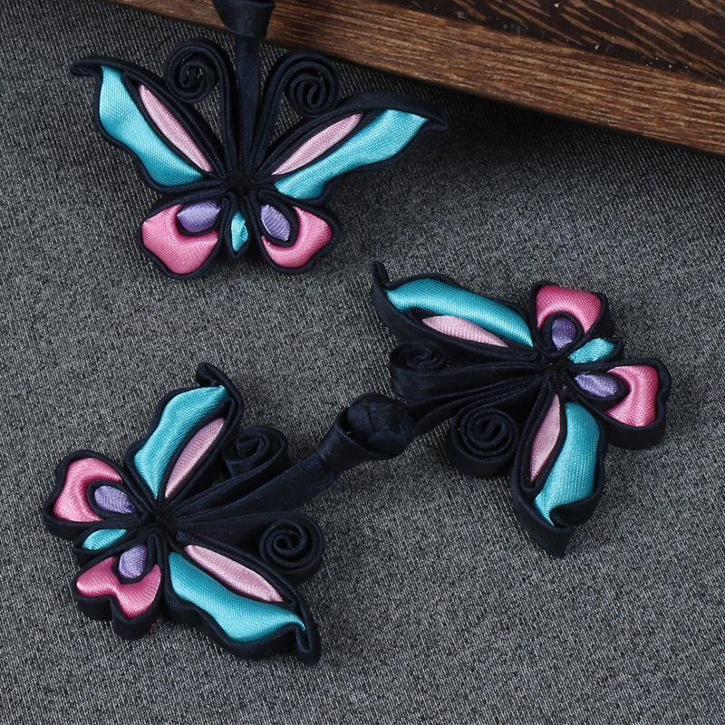 纽扣扣子旗袍唐装中国风中式礼服汉服蒙古服装饰盘扣蝴蝶手工布扣