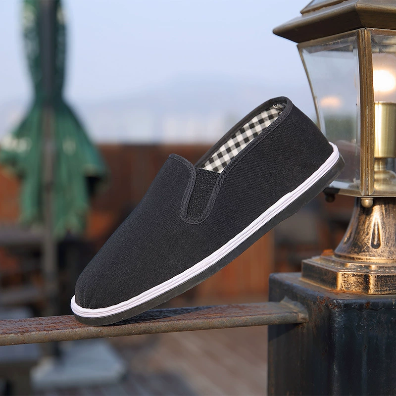 Тканевая обувь Old Beijing, мужская хлопковая обувь, зимняя Нескользящая износостойкая Повседневная рабочая обувь, утепленная теплая черная Тканевая обувь