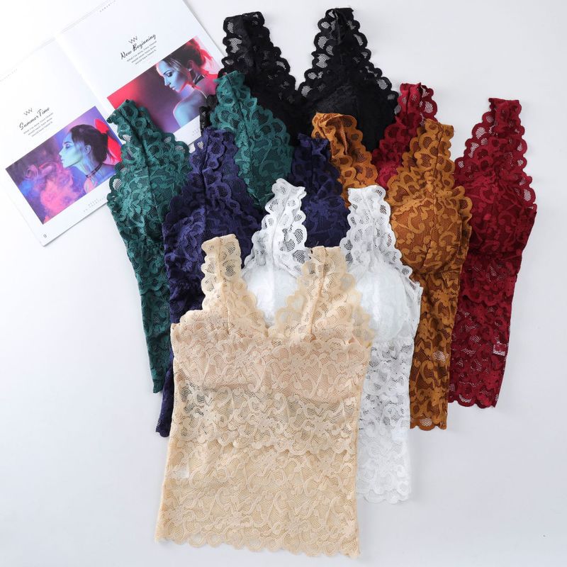 1688 Lace Vest Bandeau Top with Padded Chest, Sexy Slim Fit Body Shaping Underwear, Popular Style, Autumn/Winter Women's Underwear