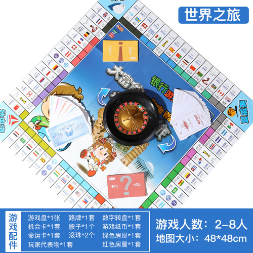 Monopoly game chess silver medal world trip to China children's adult board game strong hand chess wholesale toys for primary school students