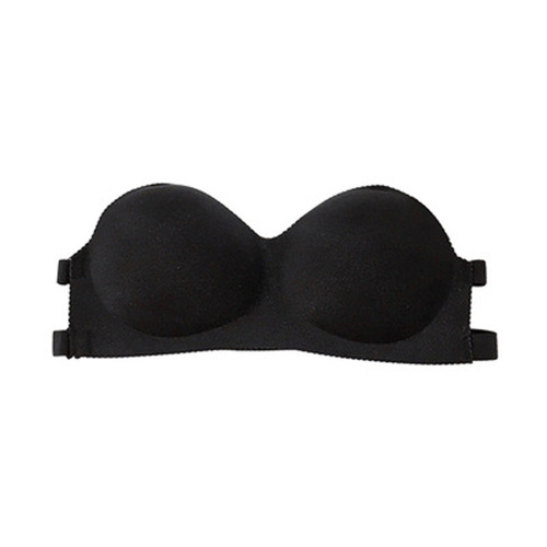 Non-slip invisible strapless push-up bralette with thin cup, backless, no underwire, seamless foundation bra
