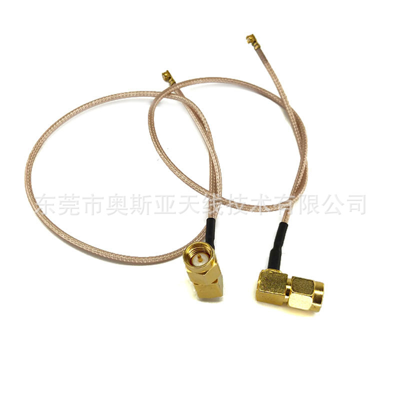 SMA90度弯头R/A六角公头公针Male接RG178线带一代端子20278-112R