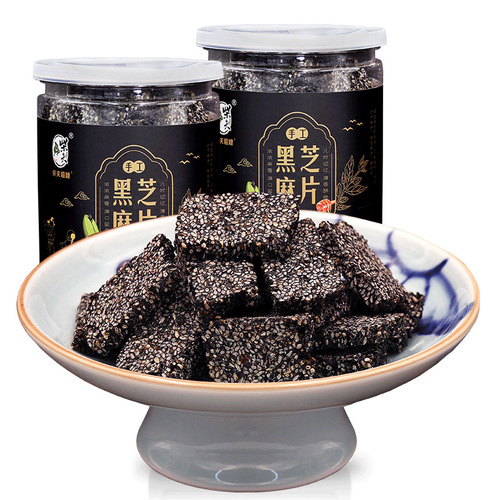 Chaifu coarse grain new product handmade black sesame crispy candy slices 238g pregnant women snacks pastries casual snacks cans