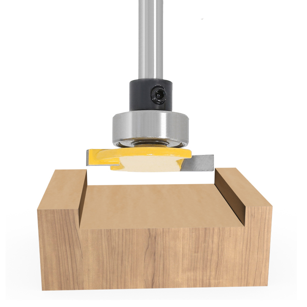 Mango de 6mm Parte 1/4 Mango parte mango con rodamiento Cuchillo en forma de T cuchillo de ranura ranurado cortador de fresado Máquina Herramienta de recorte