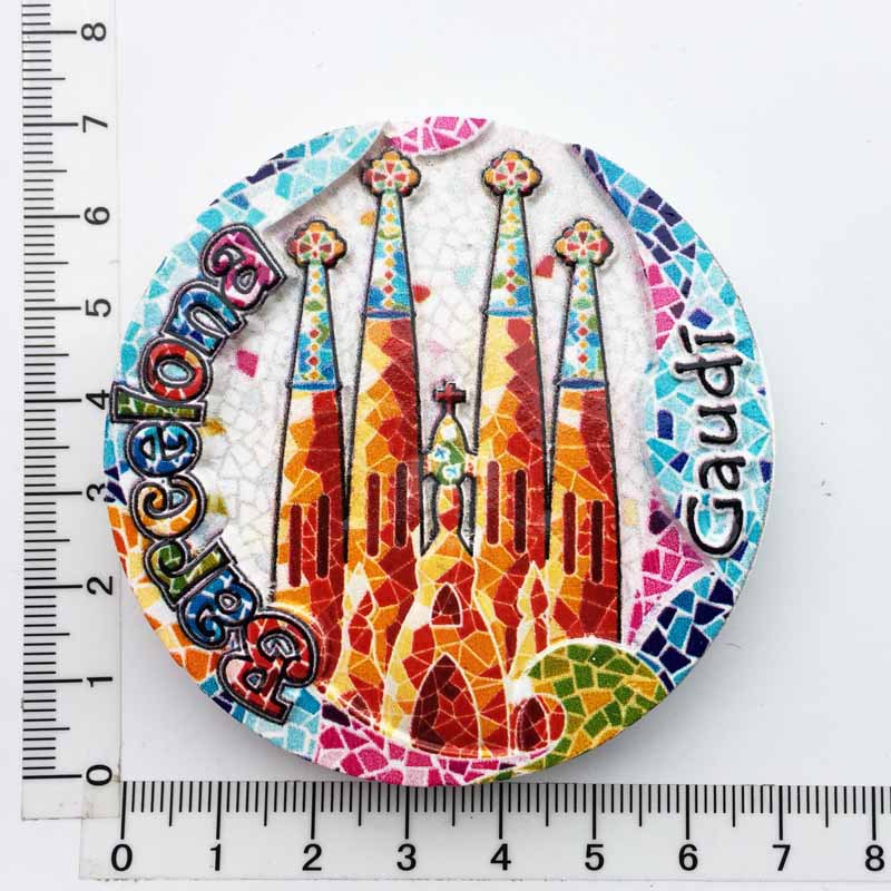 Fabricante en stock suministro transfronterizo al por mayor viajes creativos españoles decoración conmemorativa artesanía UV refrigerador magnético pegatinas