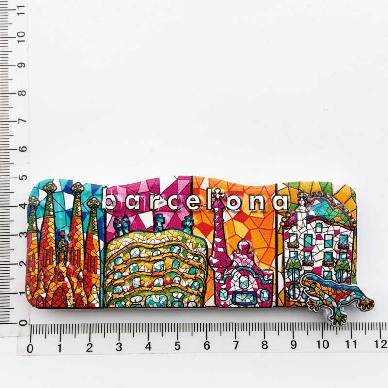 Fabricante en stock suministro transfronterizo al por mayor viajes creativos españoles decoración conmemorativa artesanía UV refrigerador magnético pegatinas