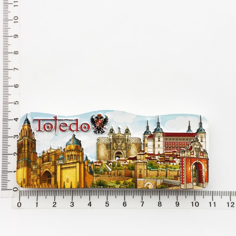 Fabricante en stock suministro transfronterizo al por mayor viajes creativos españoles decoración conmemorativa artesanía UV refrigerador magnético pegatinas