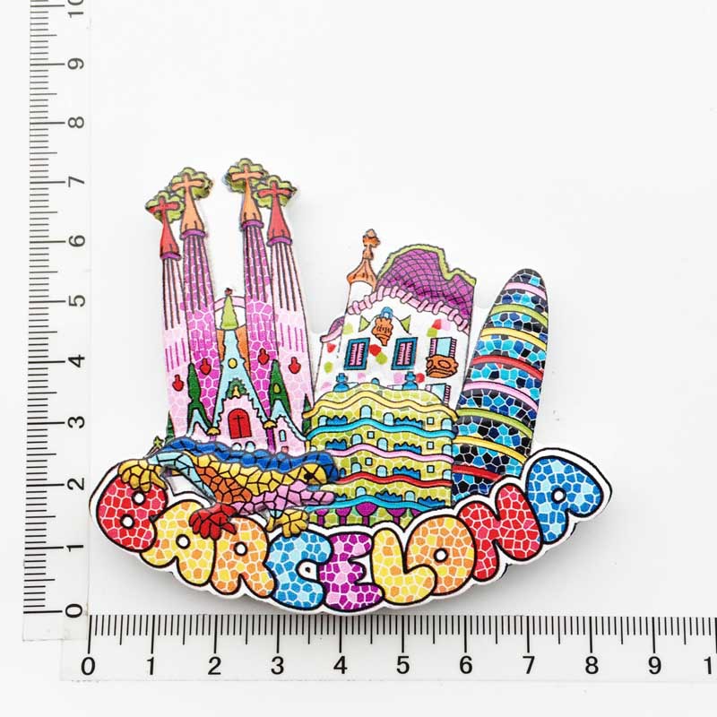 Fabricante en stock suministro transfronterizo al por mayor viajes creativos españoles decoración conmemorativa artesanía UV refrigerador magnético pegatinas