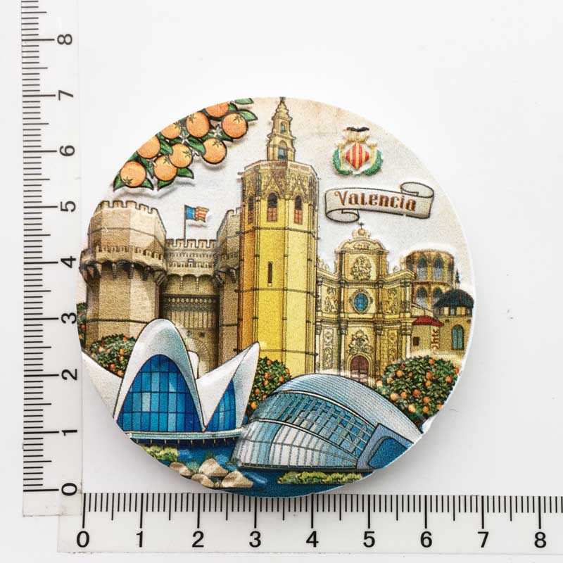 Fabricante en stock suministro transfronterizo al por mayor viajes creativos españoles decoración conmemorativa artesanía UV refrigerador magnético pegatinas