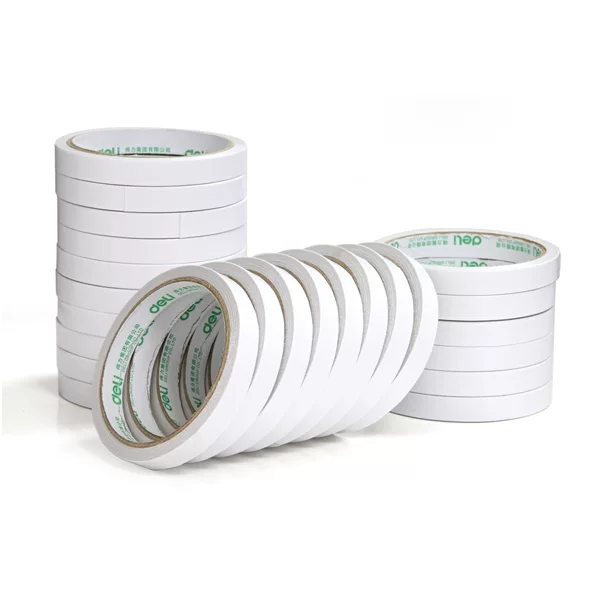 Deli double-sided adhesive 30401 1.2cm hot melt cotton paper office household super adhesive tape double-sided adhesive tape