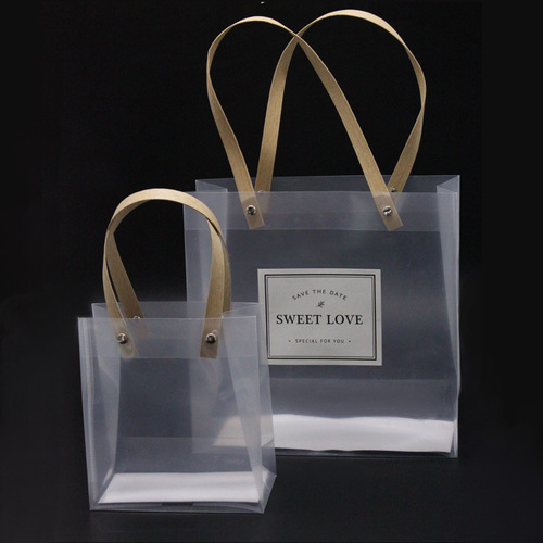 pp gift handbag wedding candy plastic transparent handbag frosted handbag wholesale wedding gift bag