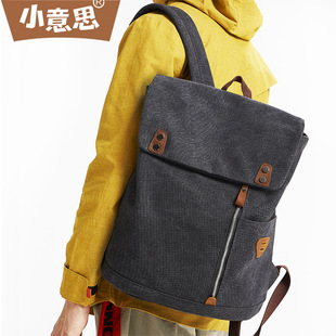 New Backpack Backpack Canvas Men and Women Retro Style Large Capacity Schoolbag Outdoor Travel Bag for Cross-Border