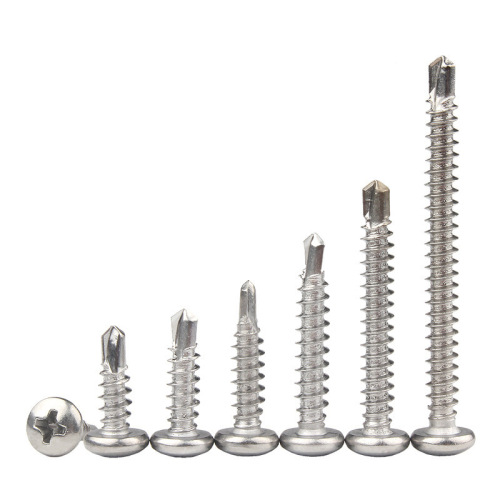 410 stainless steel cross round head drill tail screws M3.5-M6.3 cross pan head dovetail self-tapping self-drilling screws