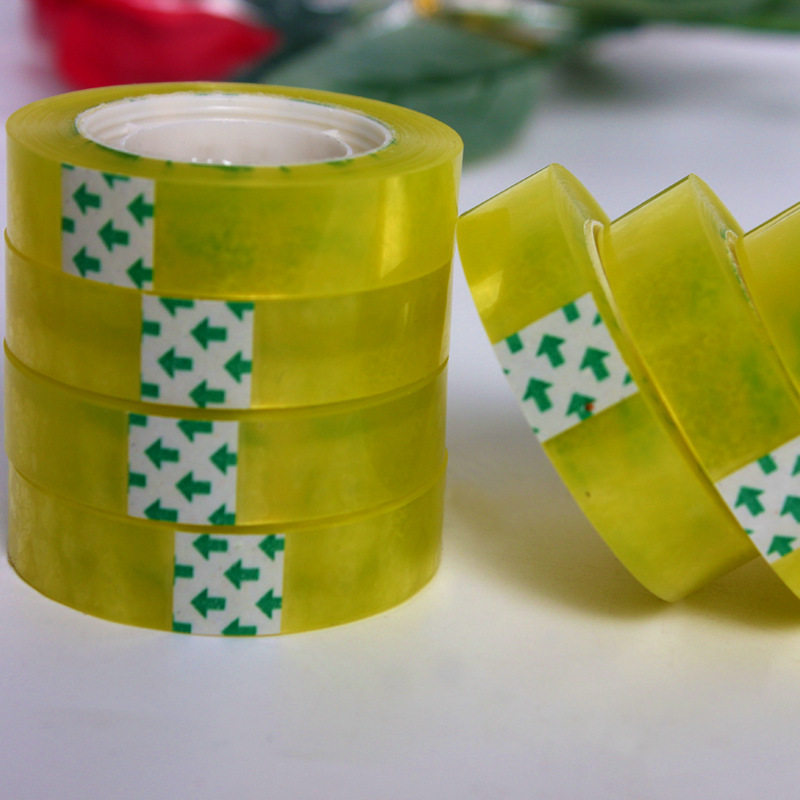 En stock suministro 1,2 cm cinta transparente BOPP material de oficina papelería cinta embalaje floral pequeña cinta al por mayor