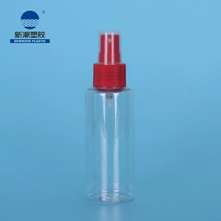 新潮塑胶护肤品包材 按压式喷雾型透明圆形塑料瓶 厂家直销定制款