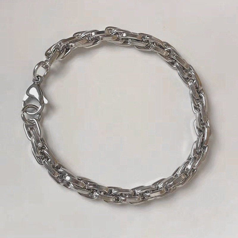 Personalized Stainless Fried Dough Twists Men's Fashion Hand woven Twisted Rope Chain Colorless Titanium Steel Necklace_voghion.com