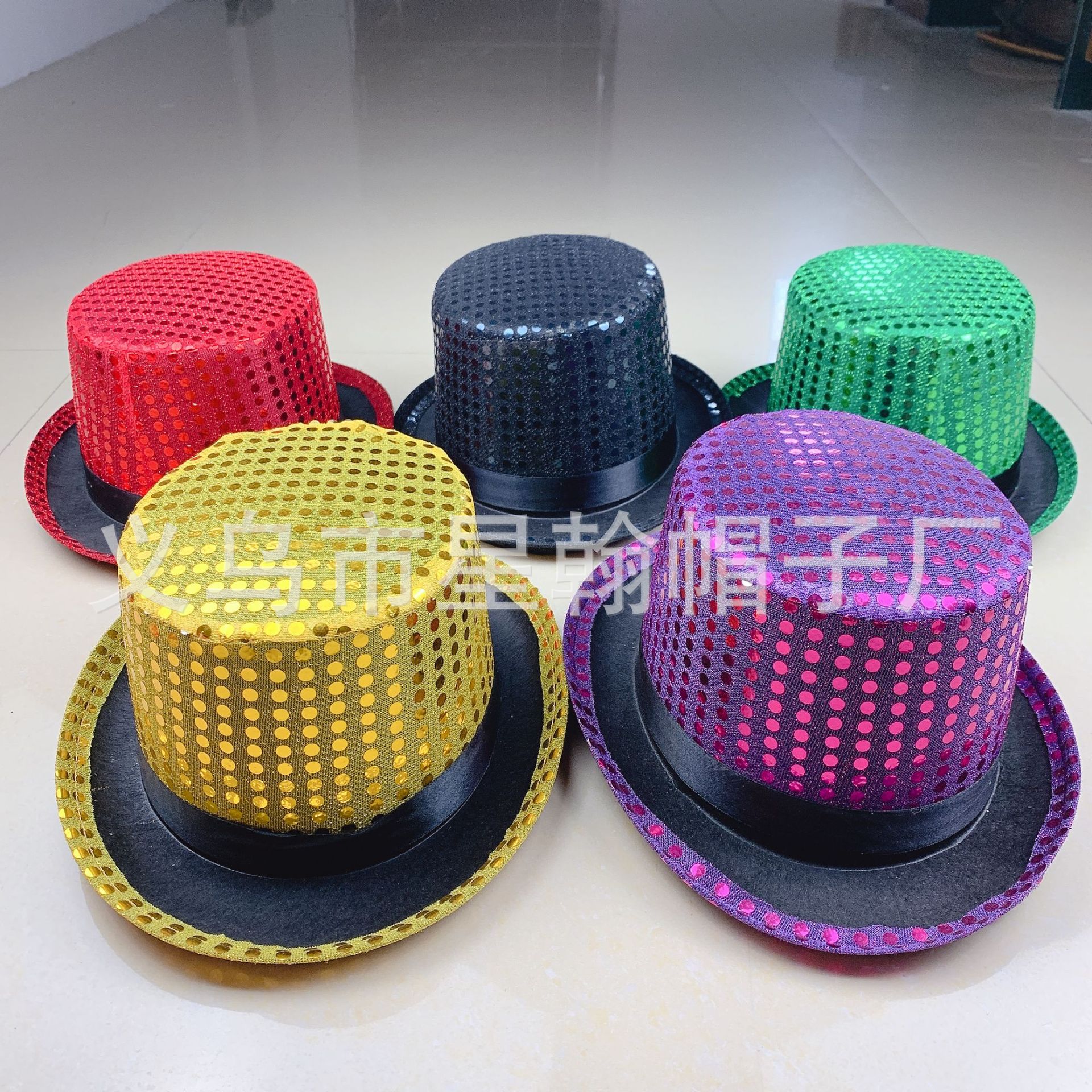 Estrellas americanas y rayas cinta vintage alto sombrero mago etapa rendimiento Festival fieltro paño recto sombrero alto