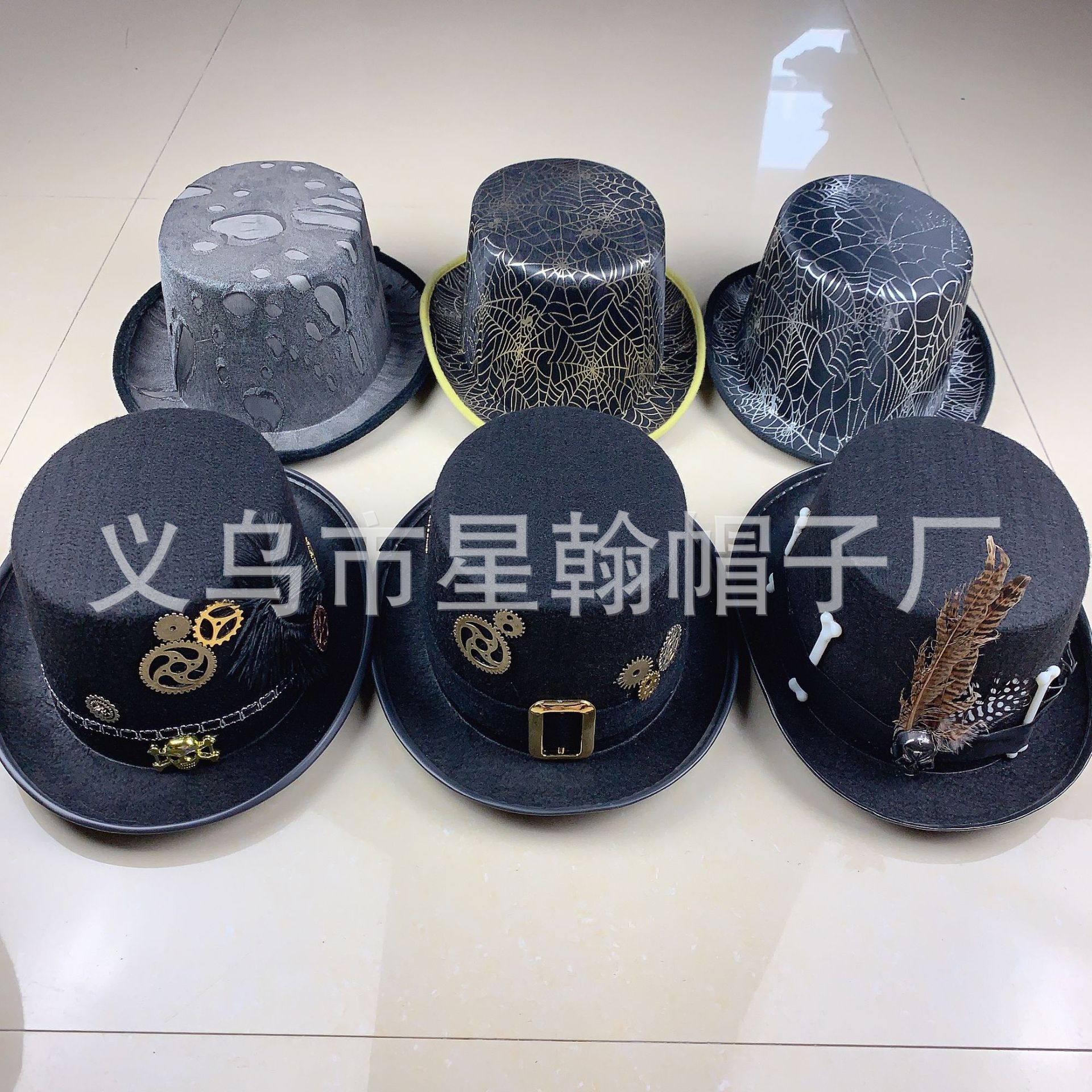 Estrellas americanas y rayas cinta vintage alto sombrero mago etapa rendimiento Festival fieltro paño recto sombrero alto