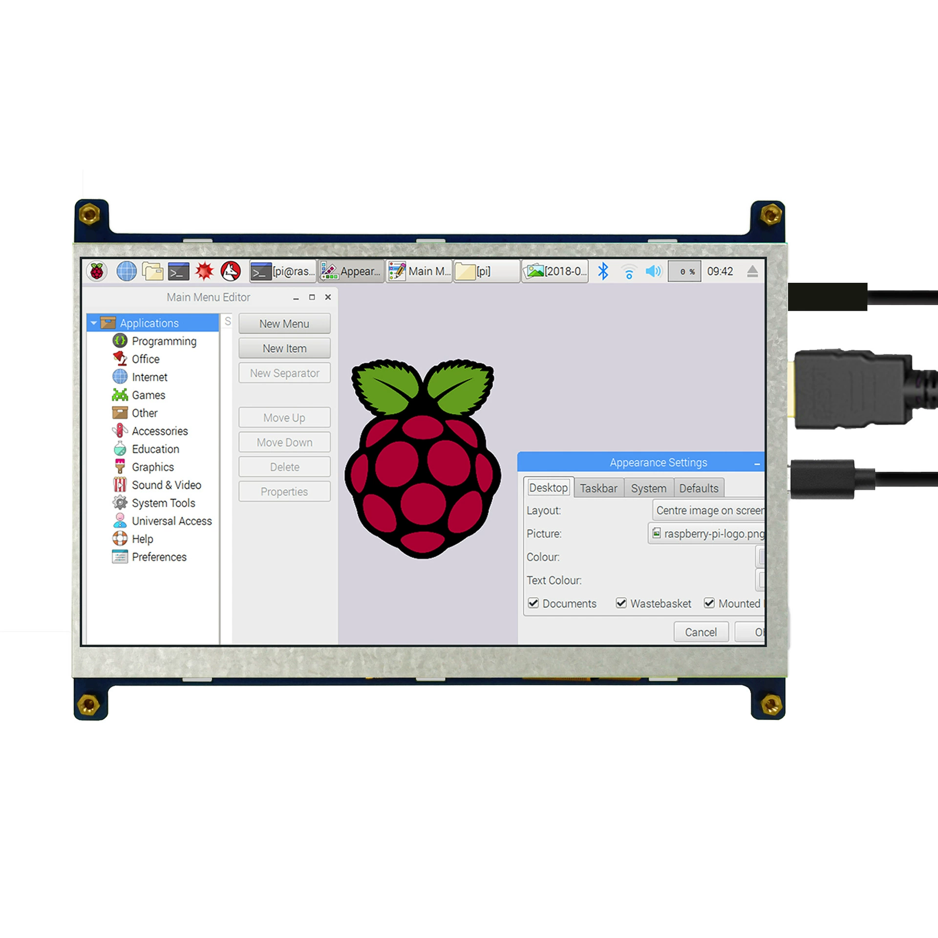 7-дюймовый HDMI дисплей Raspberry школьный дисплей без сенсорного управления USB питание 1024x600 разрешение промо-цена