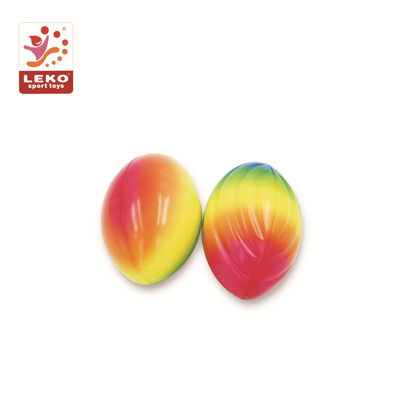 Wholesale 13.2cm Pu Solid Foam Soft Rainbow Football Outdoor Indoor Toy Safe and Environmentally Friendly Material