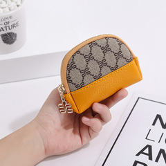 Spring 2024 Women's Handbag European and American Print Women's Small Wallet Coin Purse PVC Color-block Zipper Bag Dropshipping One Piece