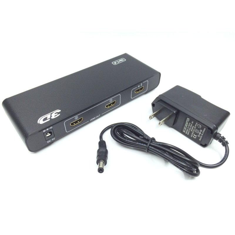 高清HDMI分配器1进2出1080P一分二分频器1拖2分屏器1分2一进二出