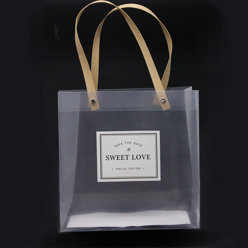 pp gift handbag wedding candy plastic transparent handbag frosted handbag wholesale wedding gift bag