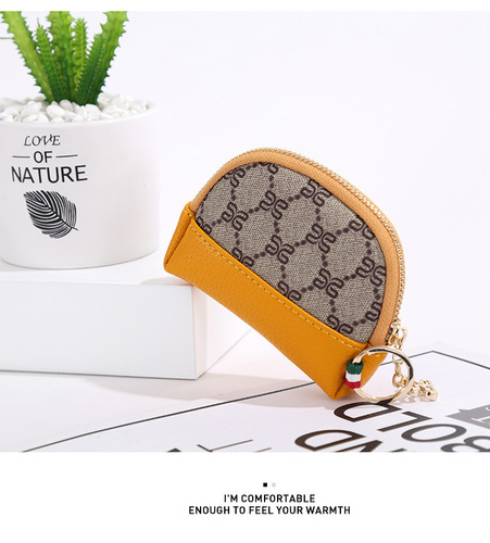 Spring 2024 Women's Handbag European and American Print Women's Small Wallet Coin Purse PVC Color-block Zipper Bag Dropshipping One Piece