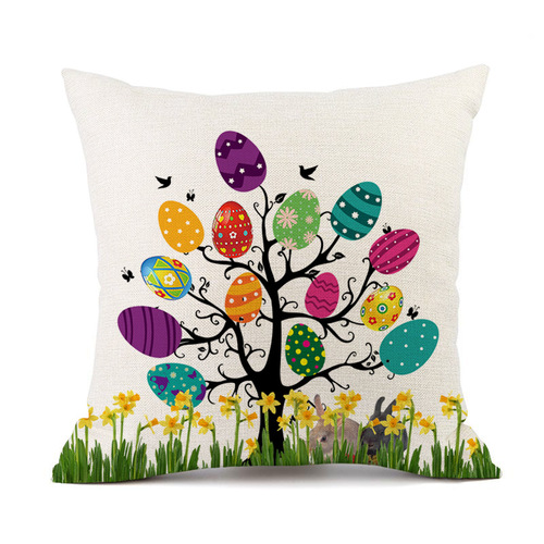 Amazon's new Easter bunny egg cotton and linen pillowcase sofa cushion Easter car cushion cover