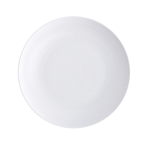 Nordic style embossed Western steak plate tableware simple ins ceramic plate white round plate hotel home use