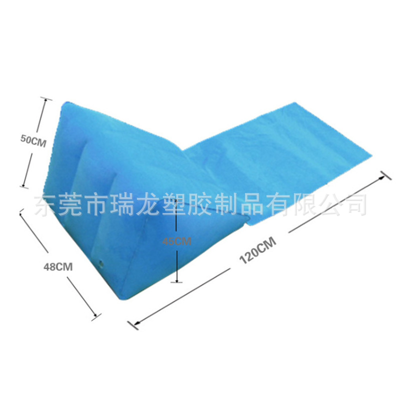 植绒三角靠枕靠垫pvc充气沙滩垫户外野餐地席野营保暖地垫 可订作