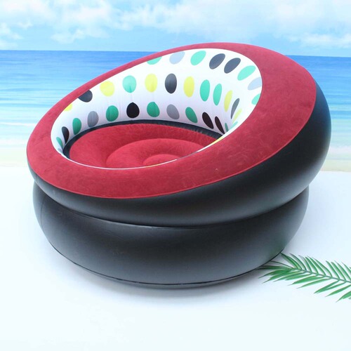 PVC inflatable simple flocking indoor home inflatable sofa outdoor lazy sofa flocking portable inflatable stool