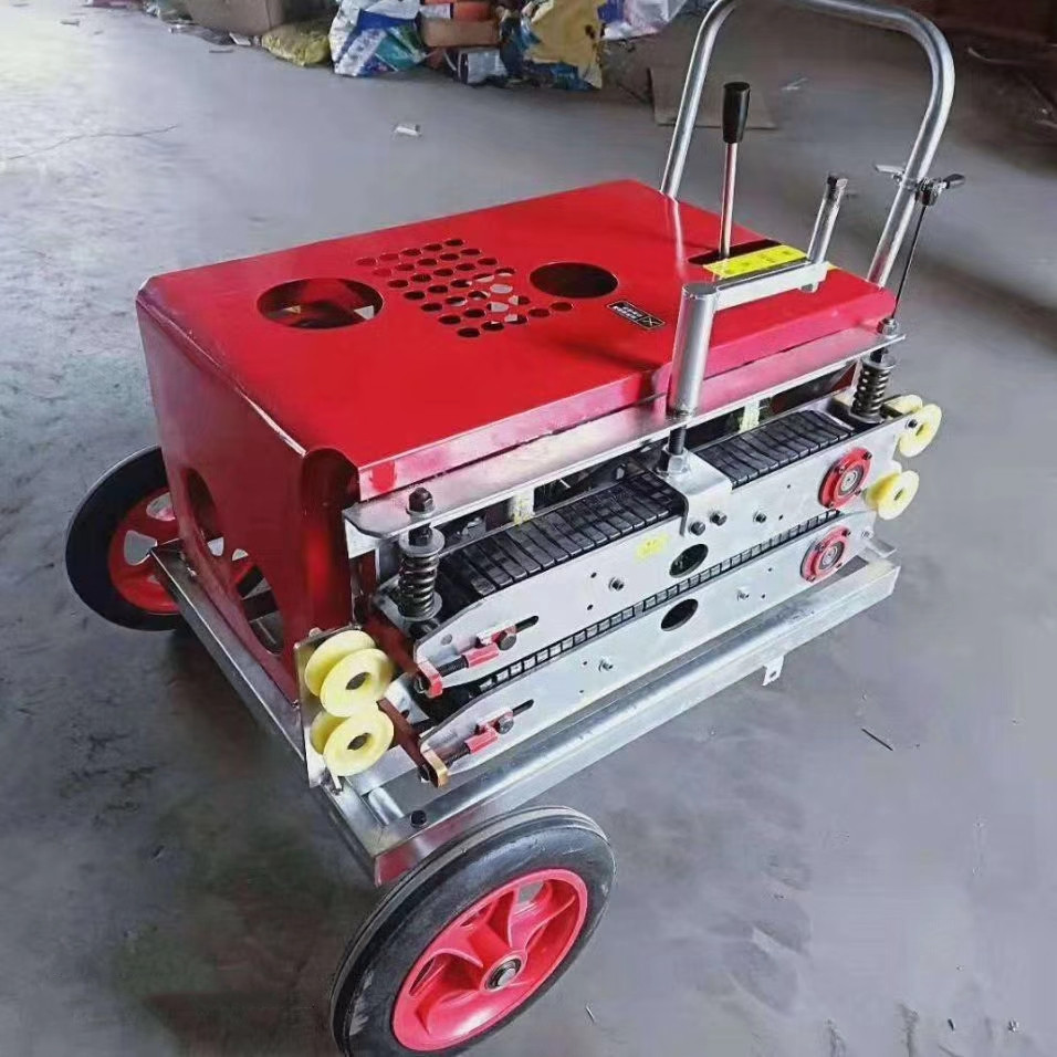 汽油动力手拉绳皮带输送机 电启动皮带式履带式光缆输送机