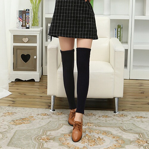 Autumn and winter warm pile wool socks over the knee 50cm yoga dance socks knee pads