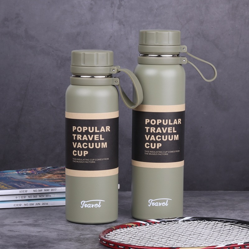 850ml de gran capacidad 304 aerosol termo plástico taza creativa deportes al aire libre Ike acero inoxidable con aislamiento hervidor té red