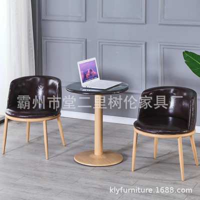 北欧仿实木洽谈桌椅 咖啡桌椅餐桌椅厂家直销加厚海绵垫桌椅组合