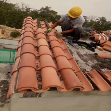 源头厂家宜兴陶土天筒瓦砖红色400西班牙彩色砖瓦仿古瓦