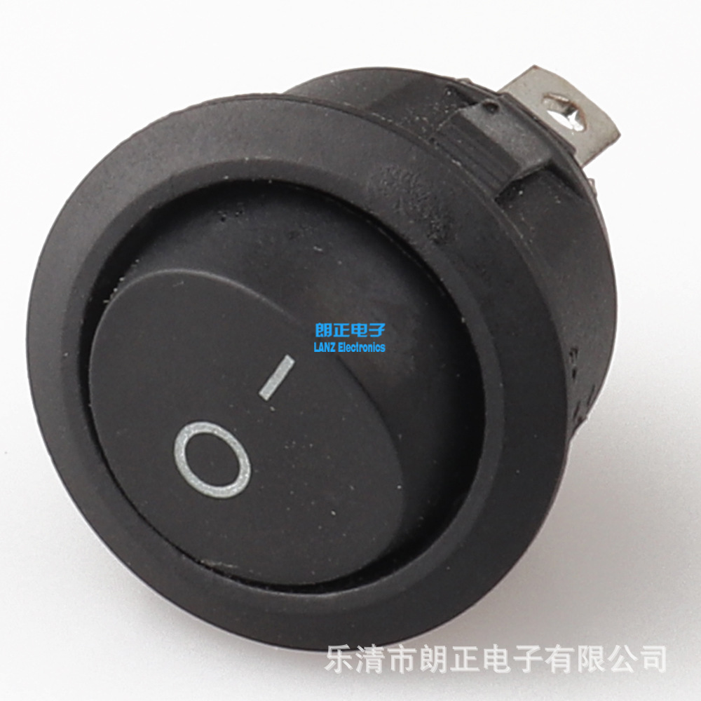 LANZMFG/朗正KCD2-101全圆直径23个大船型开关2脚二挡无灯黑色