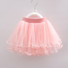 Spring versatile small and medium -sized short skirt girl net yarn skirts beaded children's skirt fluffy bottom skirt four seasons