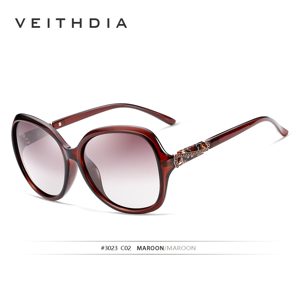 Gafas de sol polarizadas a prueba de UV de las mujeres gafas de sol redondas del conductor 3023