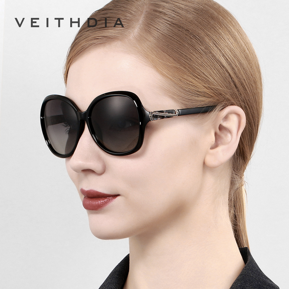 Gafas de sol polarizadas a prueba de UV de las mujeres gafas de sol redondas del conductor 3023