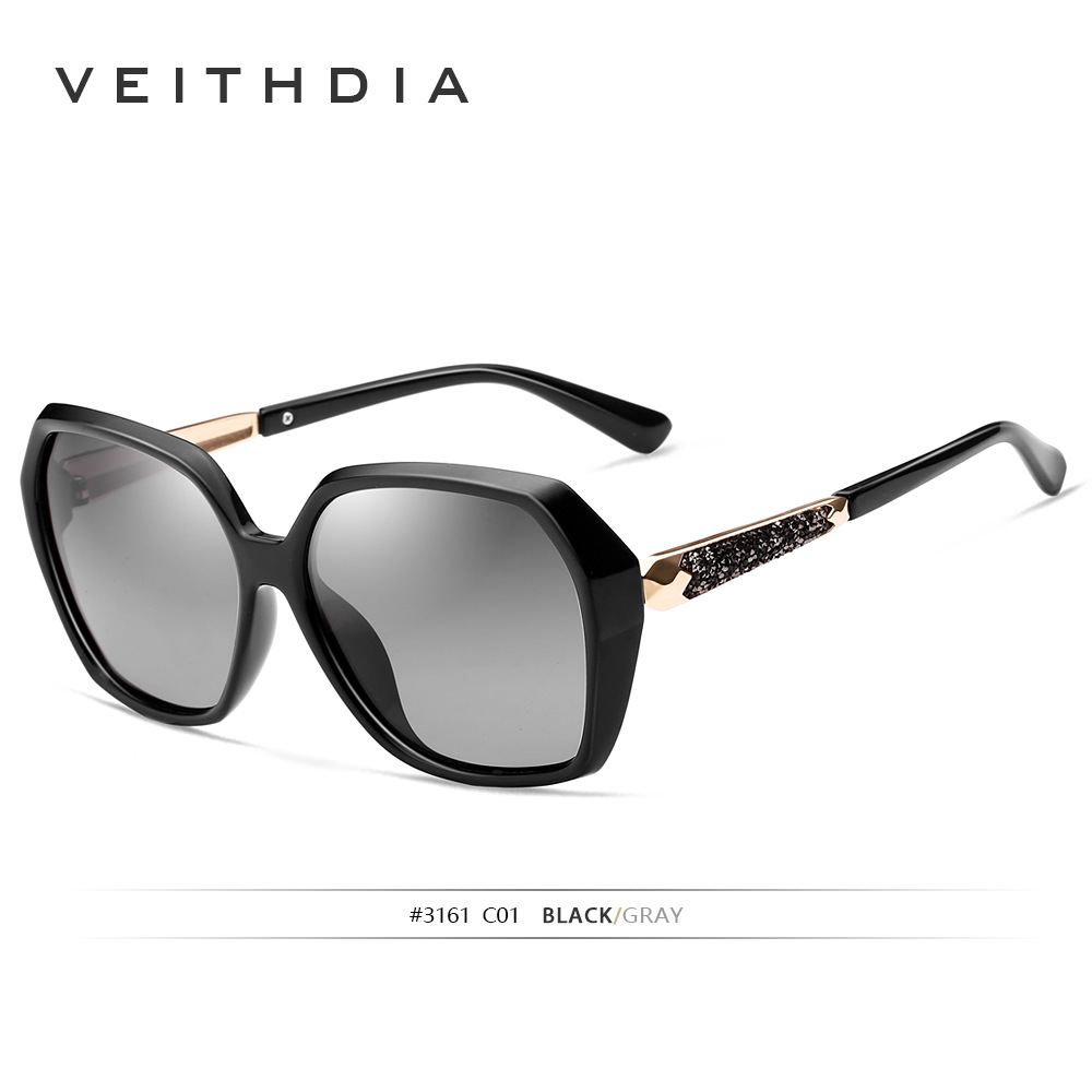 Gafas de sol polarizadas a prueba de rayos UV para mujer gafas de sol de Marco grande 3161