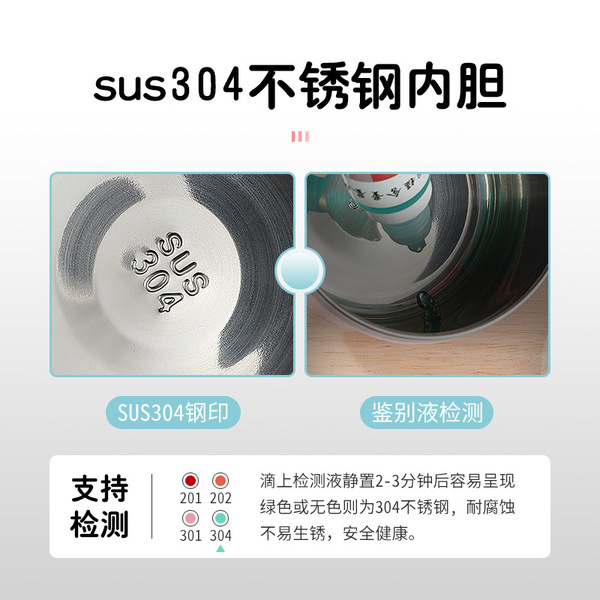 Children's cartoon double-layer handle stainless steel with glass