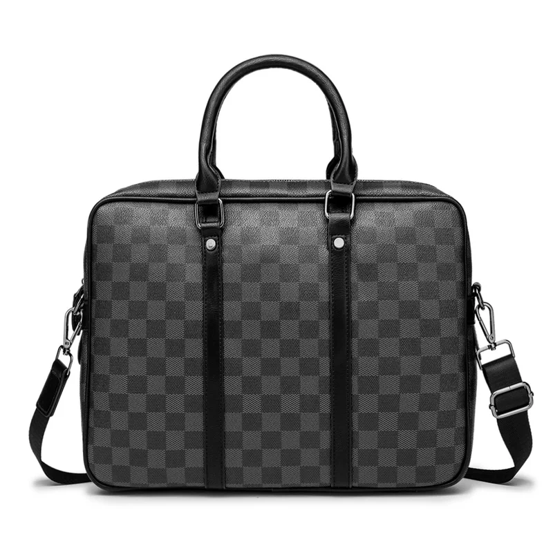 Black checkered one-shoulder bag, 2023 collection