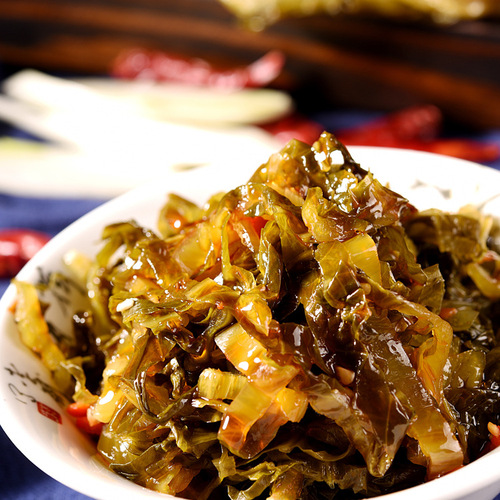 [Dropshipping Available] Gan Zhi Cun Seasoned Dishes: Pickled Radish, Daily Mustard Greens, Sour & Salty Pickles, and Grandma's Squeezed Preserved Beans
