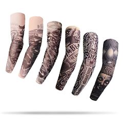 Bulk tattoo sleeve flowers bicep sleeve seamless summer sun protection gloves piercing with seams outdoor cycling seamless cool sleeves