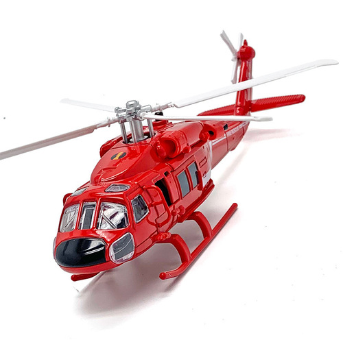 Black Hawk Helicopter Model Fire Helicopter Alloy Opening Door with Sound and Light Chenghai Model Ornaments Wholesale