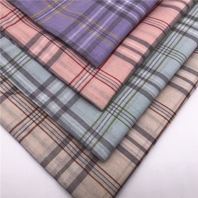 现货供应 全棉色织布 色织格子面料 衬衫服装面料 全棉色织面料