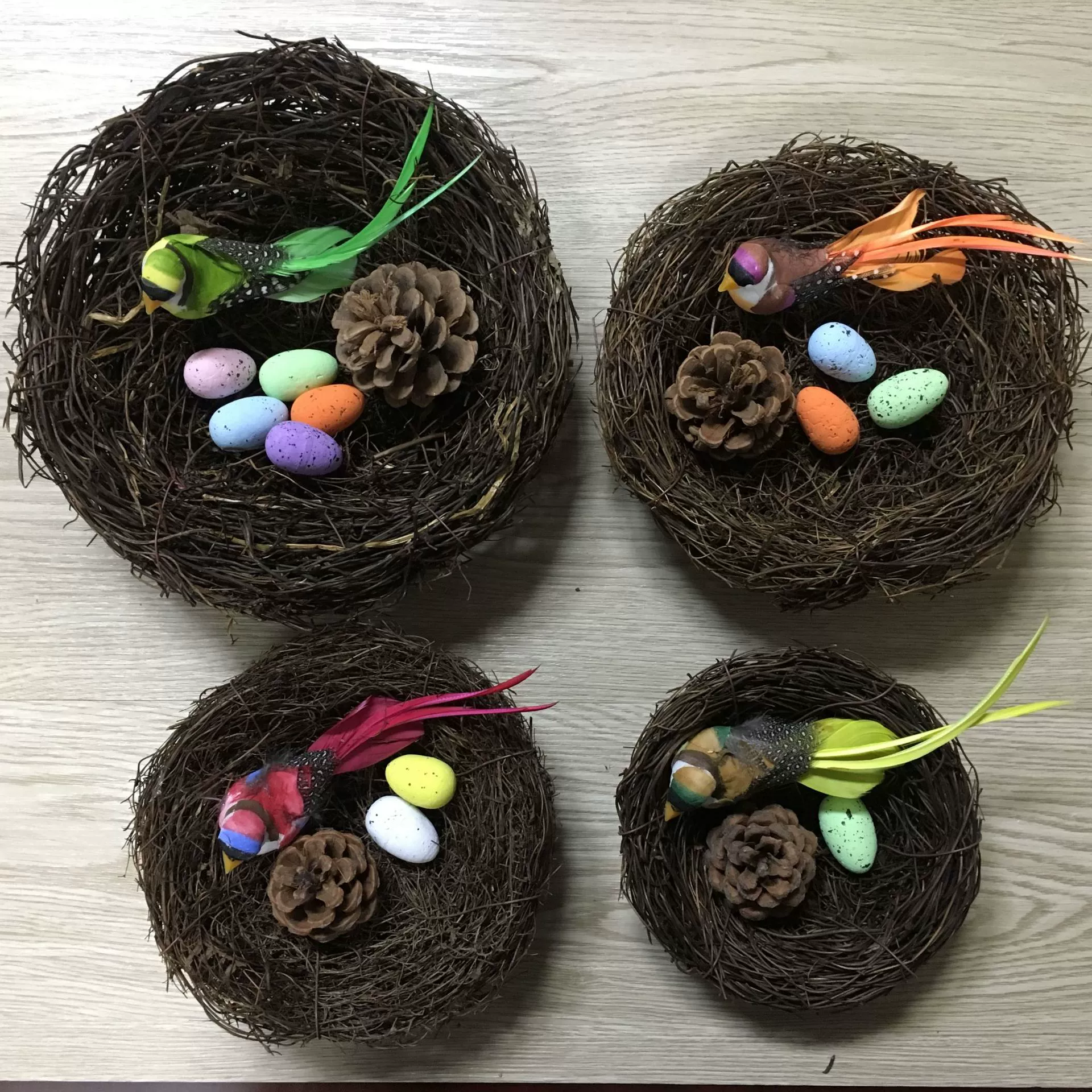 Пасхальная жаба из ротанга Птичье гнездо Соломенное Птичье гнездо ручной работы Птичье гнездо реквизит для фотографий