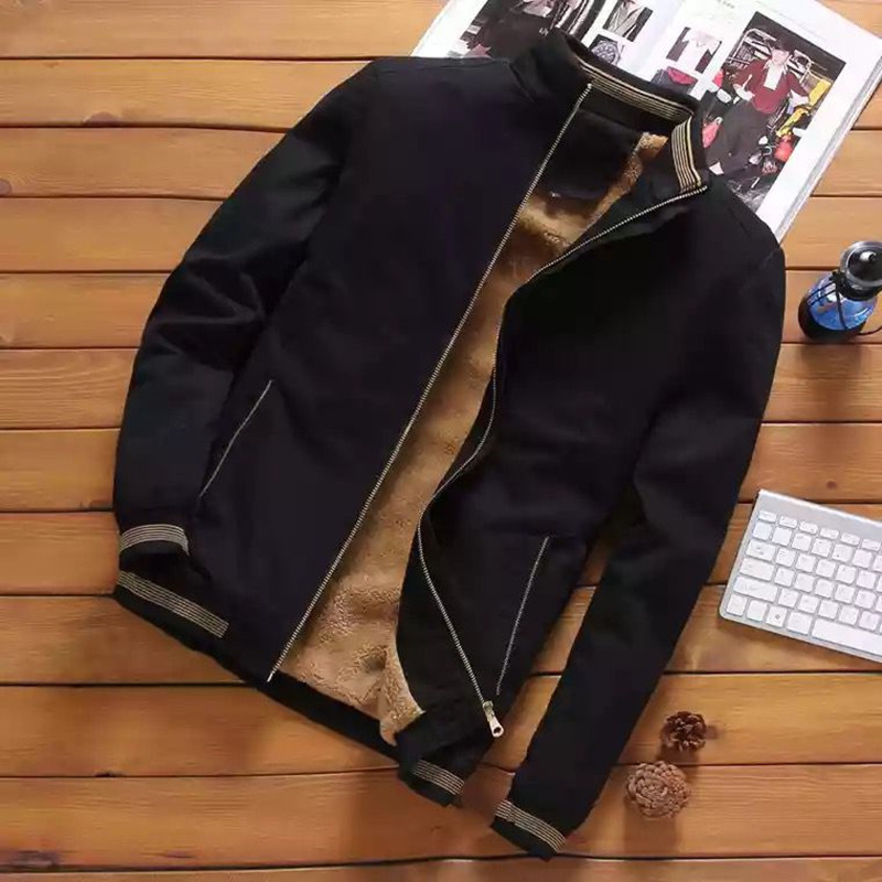 Spring and Autumn Cotton Slim Fit Side Slit Pocket Spot Velvet Zipper Short Youth Men's Casual Jacket Coat Spring and Autumn Cotton Slim Fit Side Slit Pocket Spot Velvet Zipper Short Youth Men's Casual Jacket Coat